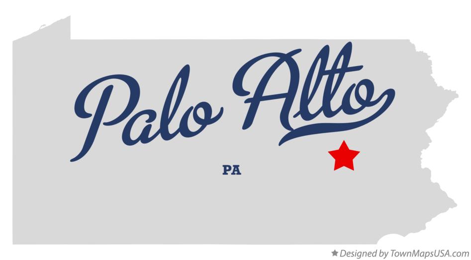 Map of Palo Alto Pennsylvania PA