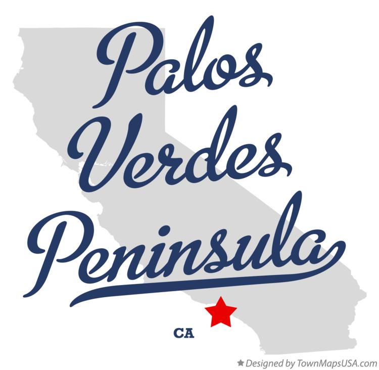 Map of Palos Verdes Peninsula California CA