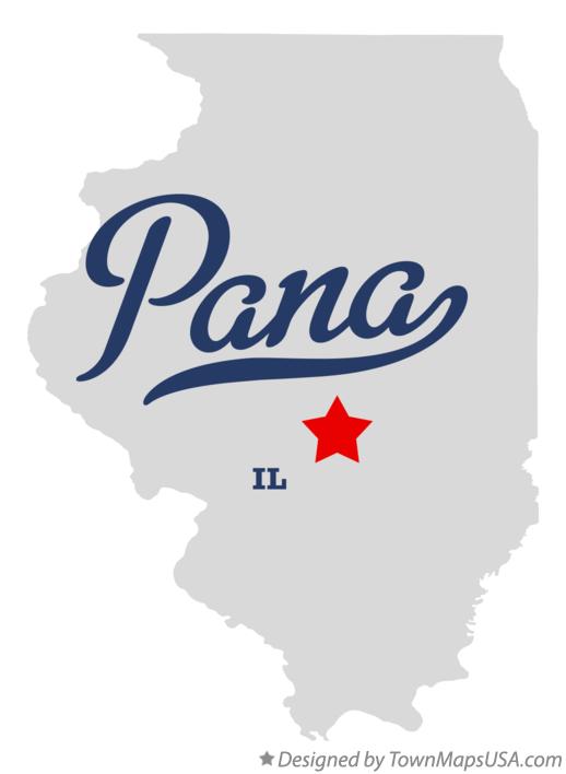Map of Pana Illinois IL