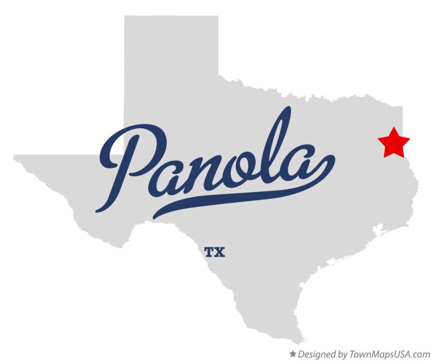 Map of Panola Texas TX