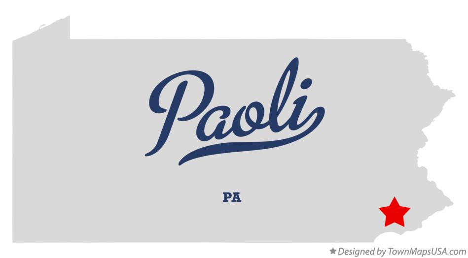Map of Paoli Pennsylvania PA