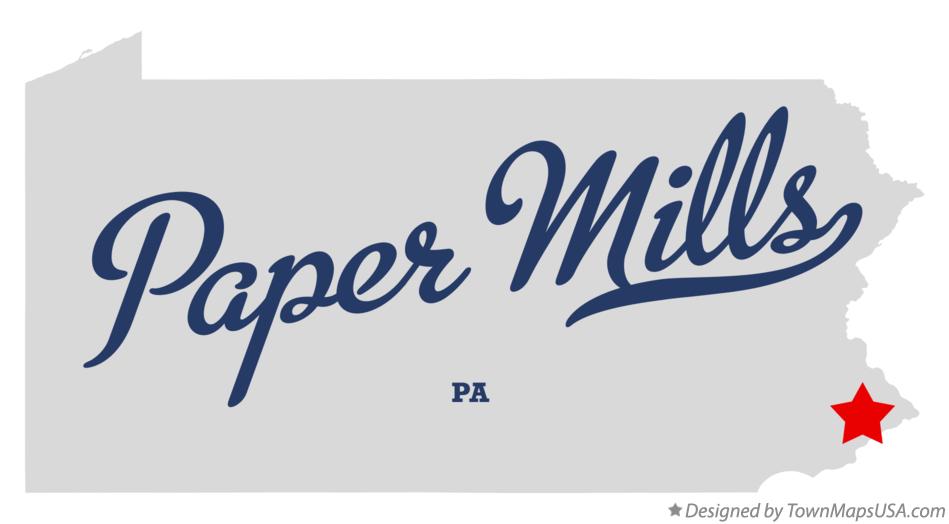 Map of Paper Mills Pennsylvania PA
