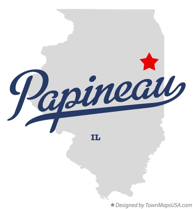 Map of Papineau Illinois IL