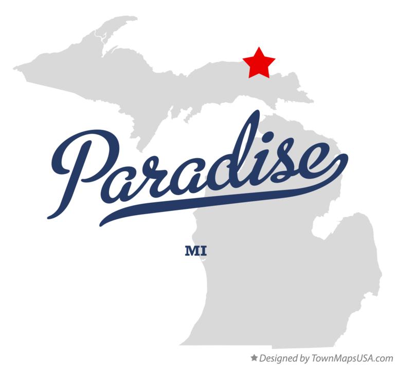 Map of Paradise Michigan MI