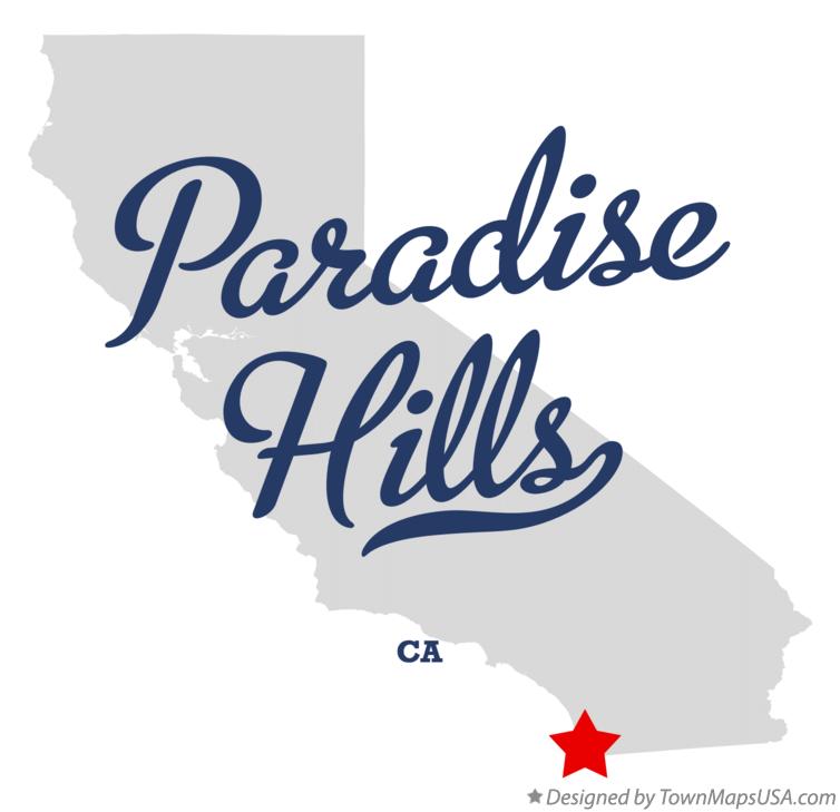 Map of Paradise Hills California CA