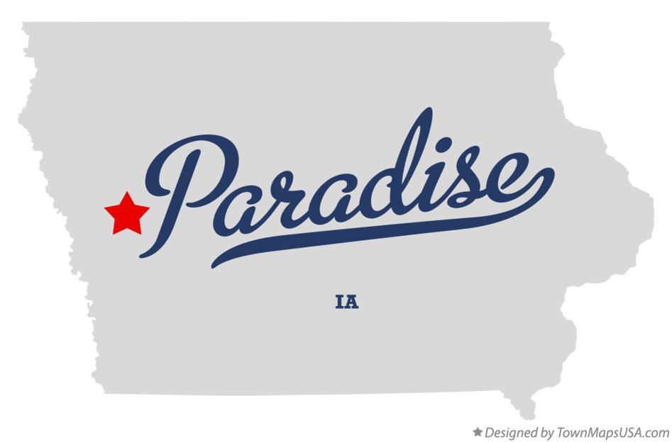 Map of Paradise Iowa IA