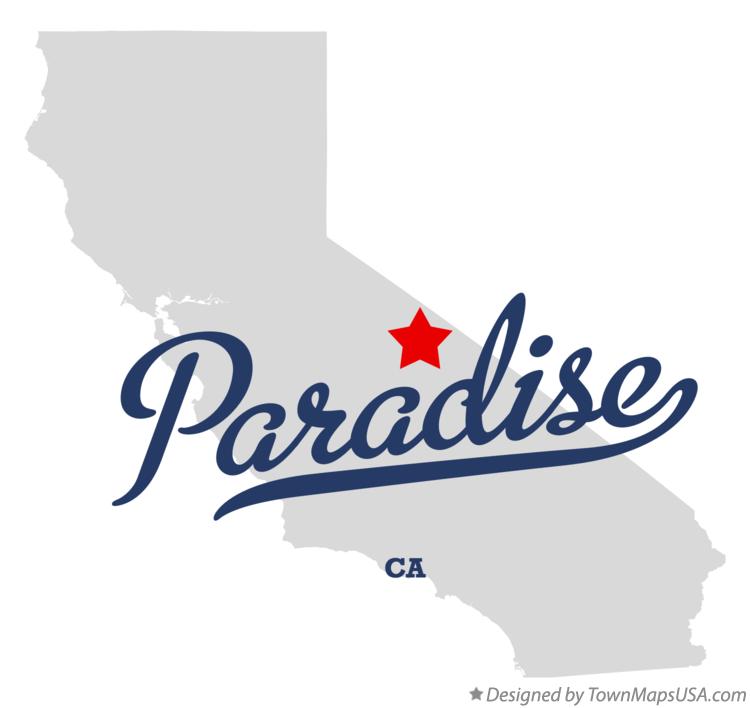 Map of Paradise California CA
