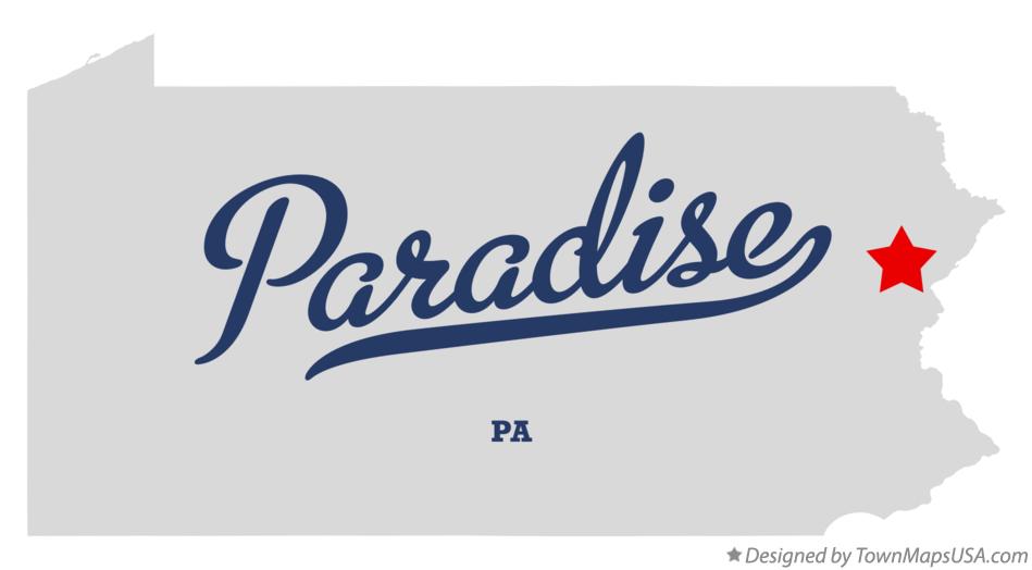 Map of Paradise Pennsylvania PA