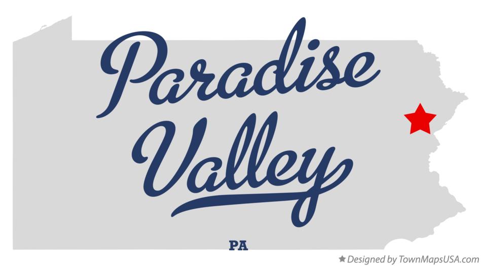 Map of Paradise Valley Pennsylvania PA