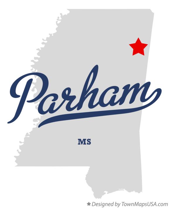 Map of Parham Mississippi MS