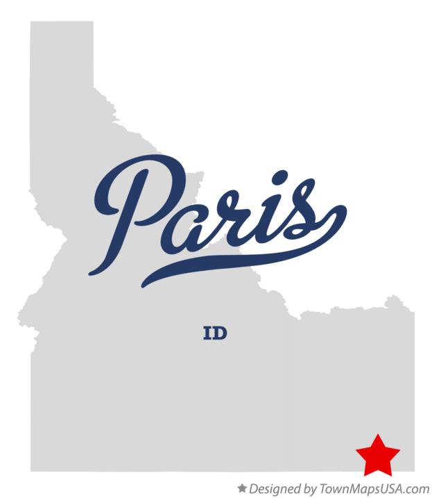 Map of Paris Idaho ID