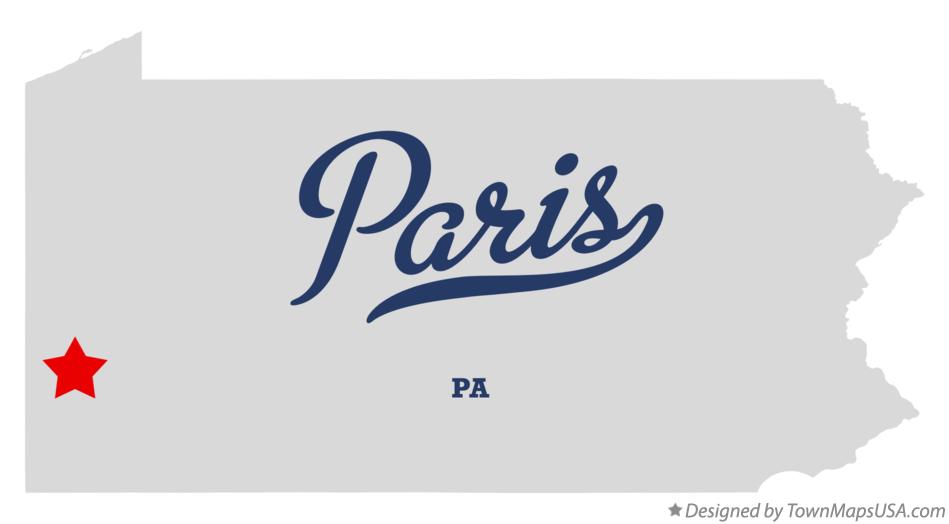 Map of Paris Pennsylvania PA