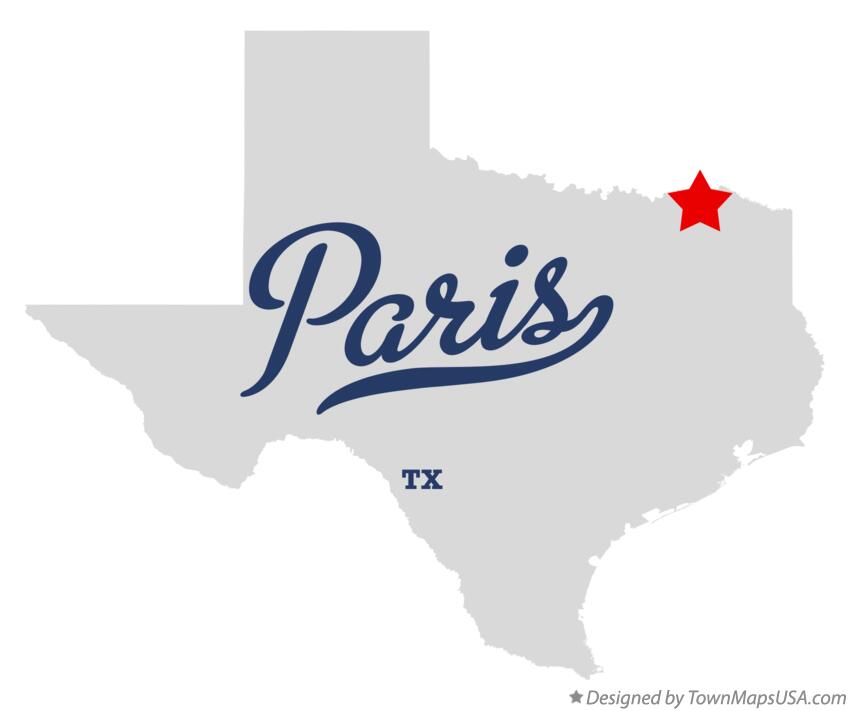 Map of Paris Texas TX