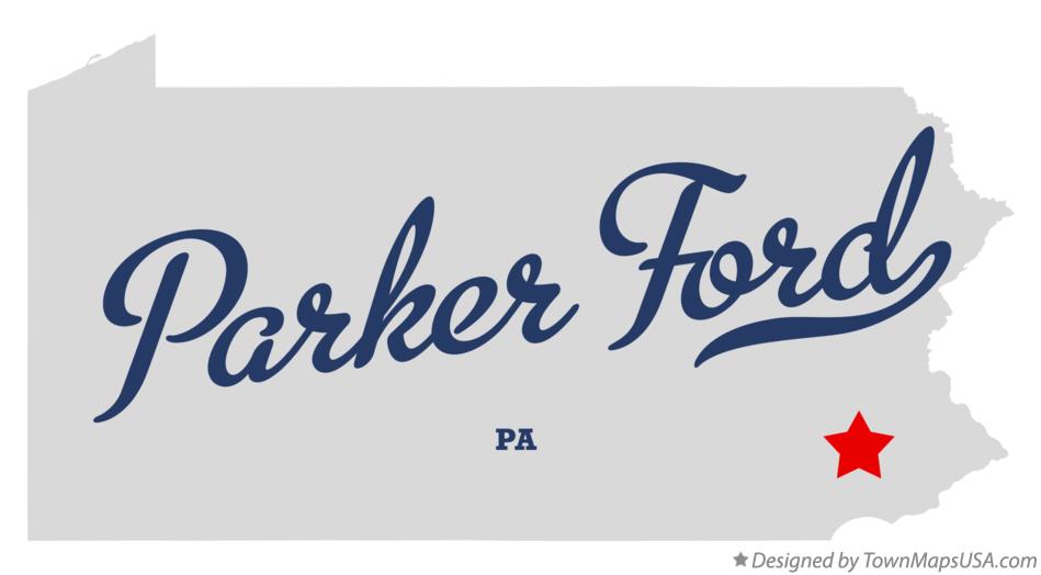 Map of Parker Ford Pennsylvania PA