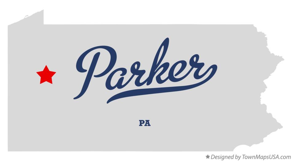 Map of Parker Pennsylvania PA