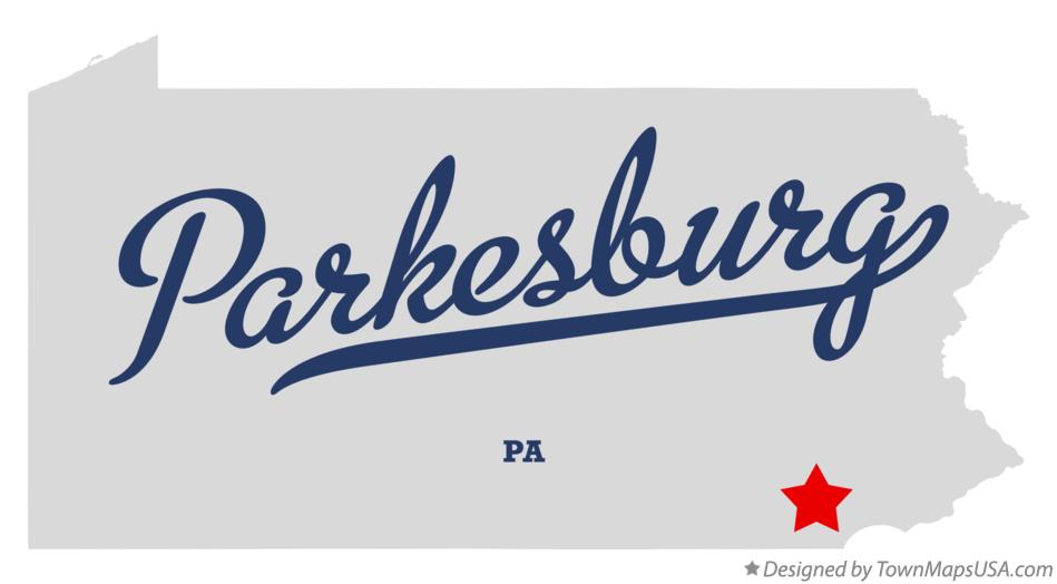 Map of Parkesburg Pennsylvania PA