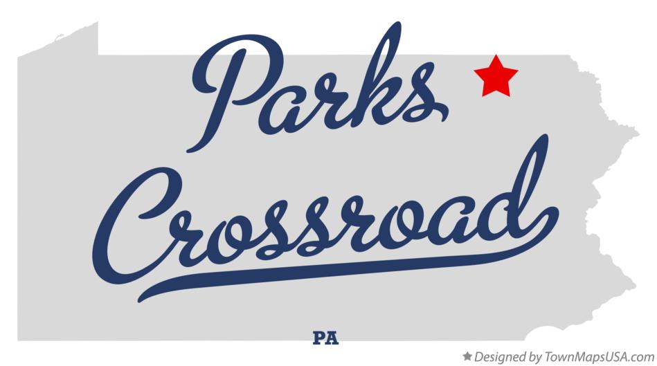 Map of Parks Crossroad Pennsylvania PA