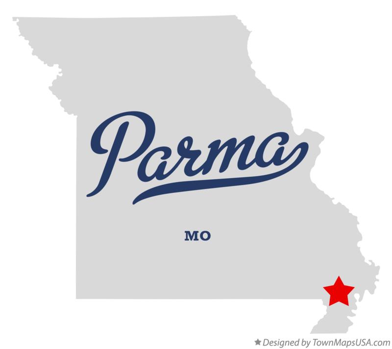 Map of Parma Missouri MO