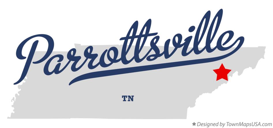 Map of Parrottsville Tennessee TN