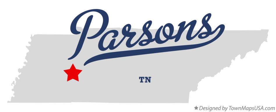 Map of Parsons Tennessee TN