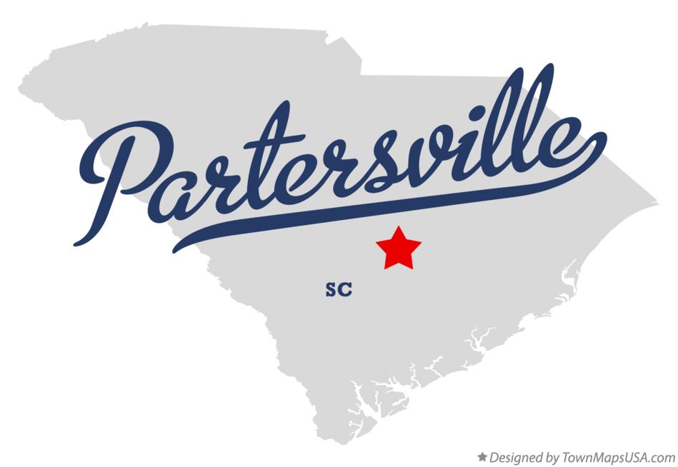 Map of Partersville South Carolina SC
