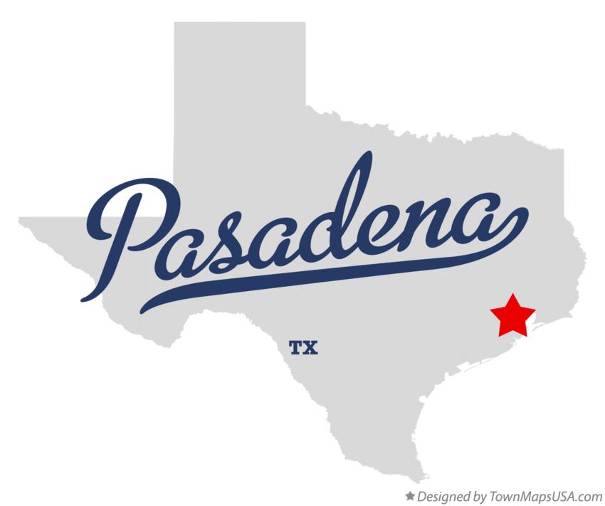 Map of Pasadena Texas TX