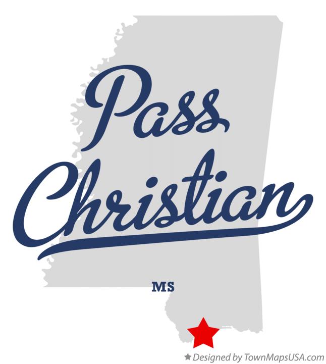 Map of Pass Christian Mississippi MS