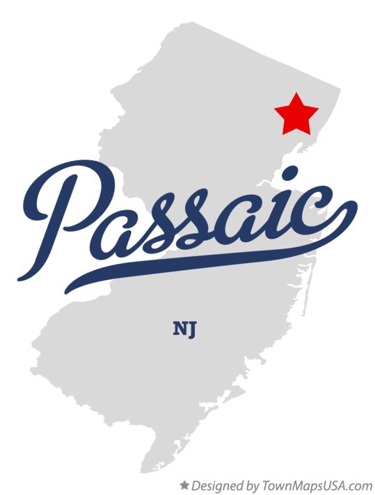 Map of Passaic New Jersey NJ