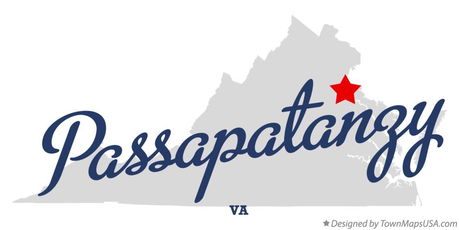 Map of Passapatanzy Virginia VA