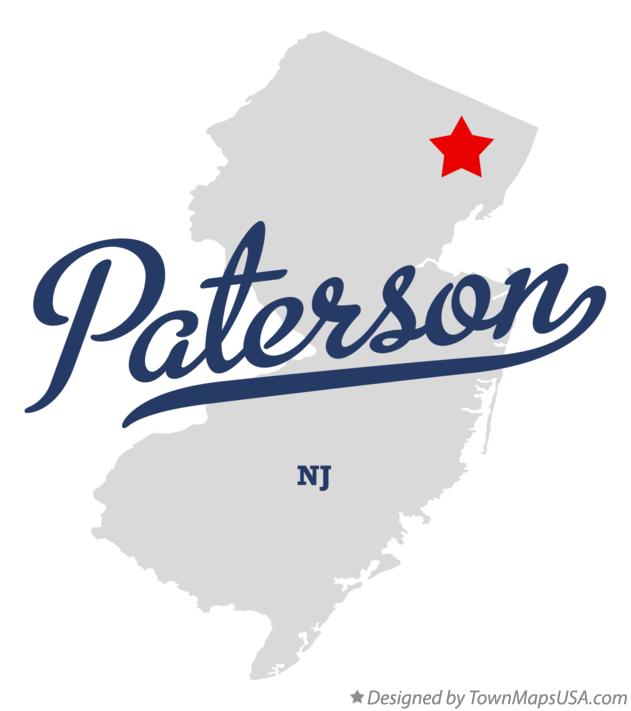 Map of Paterson New Jersey NJ