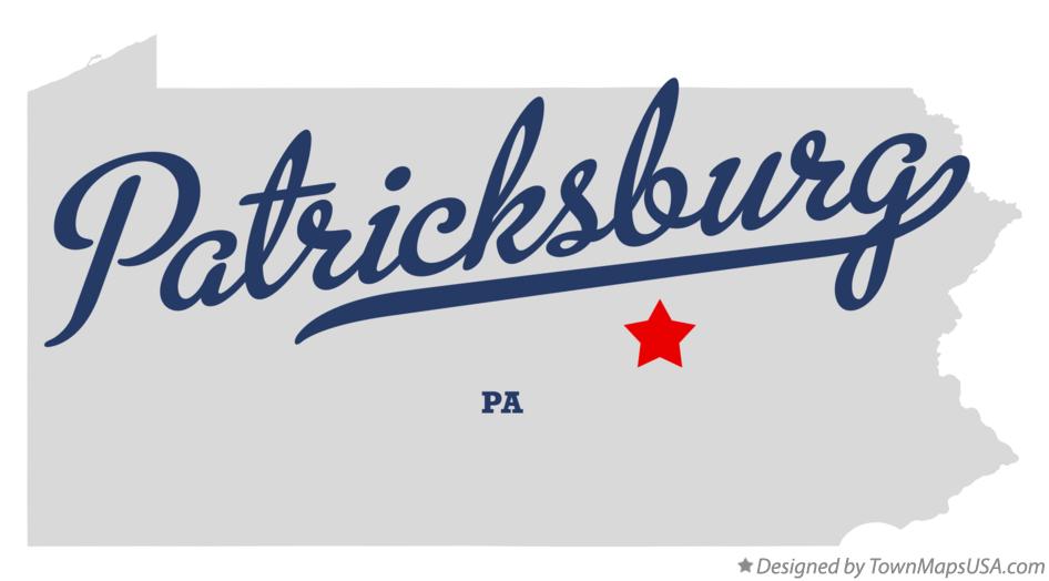 Map of Patricksburg Pennsylvania PA