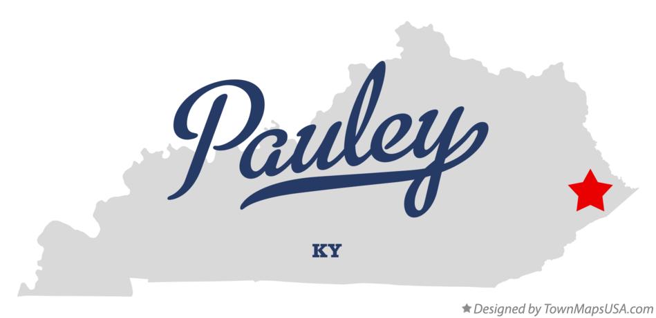 Map of Pauley Kentucky KY