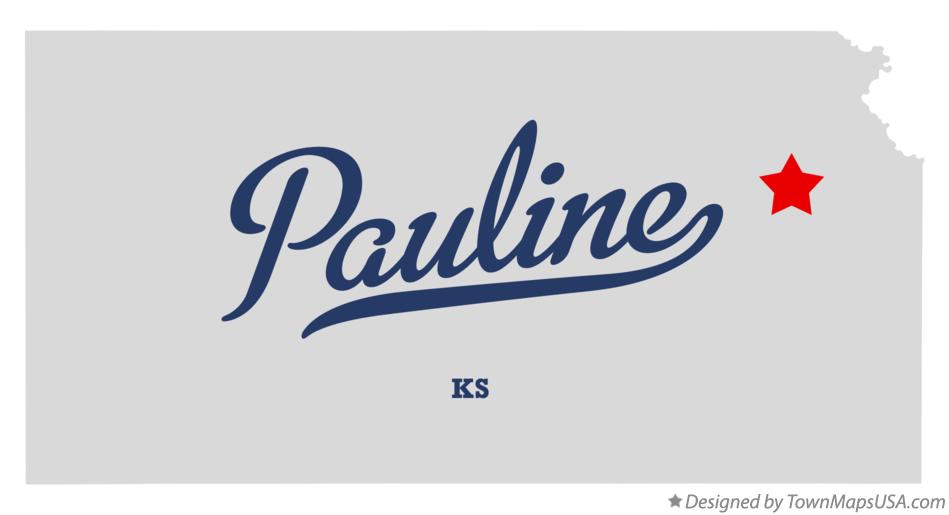 Map of Pauline Kansas KS