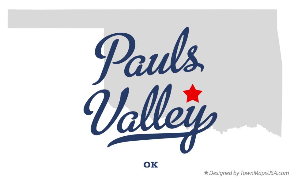 Map of Pauls Valley Oklahoma OK