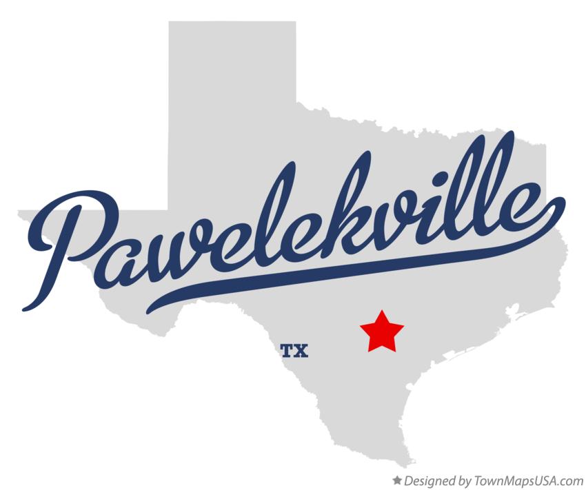 Map of Pawelekville Texas TX