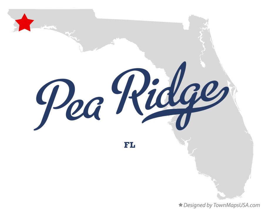 Map of Pea Ridge Florida FL