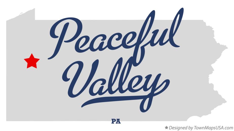Map of Peaceful Valley Pennsylvania PA