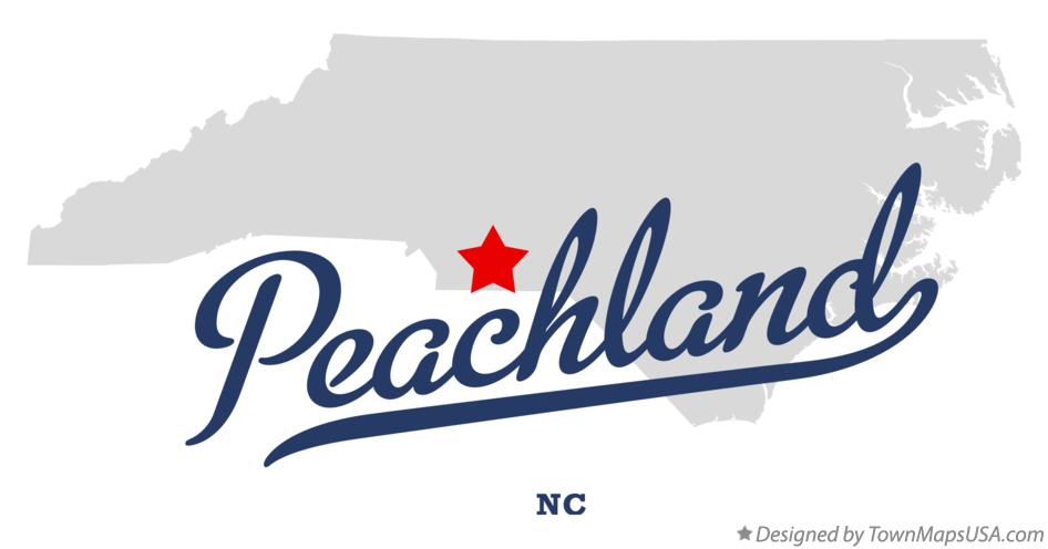 Map of Peachland North Carolina NC