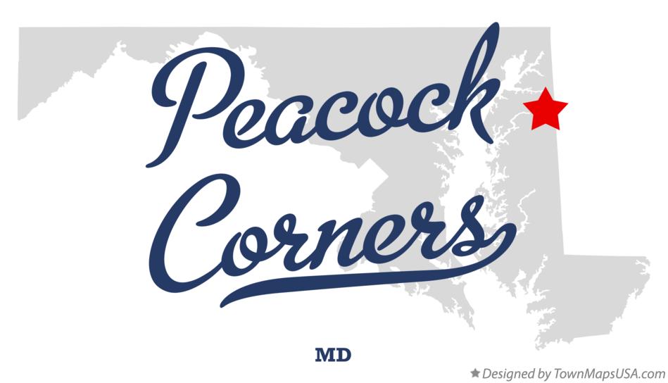 Map of Peacock Corners Maryland MD