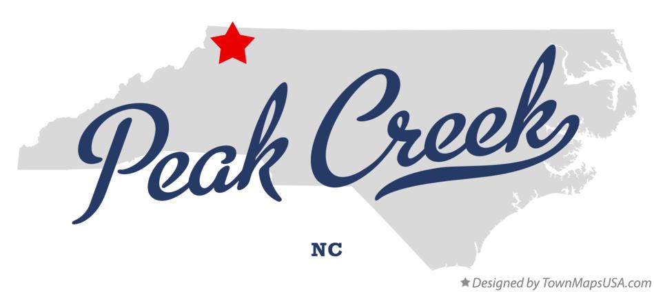 Map of Peak Creek North Carolina NC