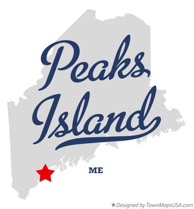 Map of Peaks Island Maine ME