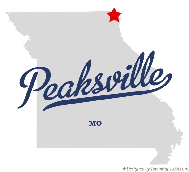 Map of Peaksville Missouri MO