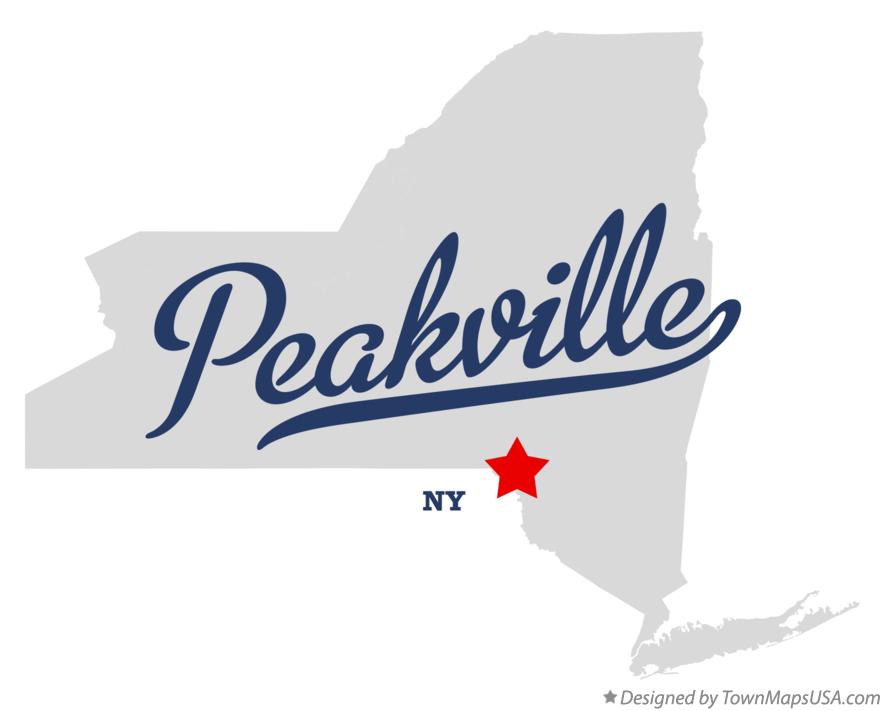 Map of Peakville New York NY