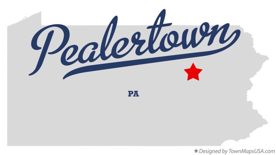 Map of Pealertown Pennsylvania PA
