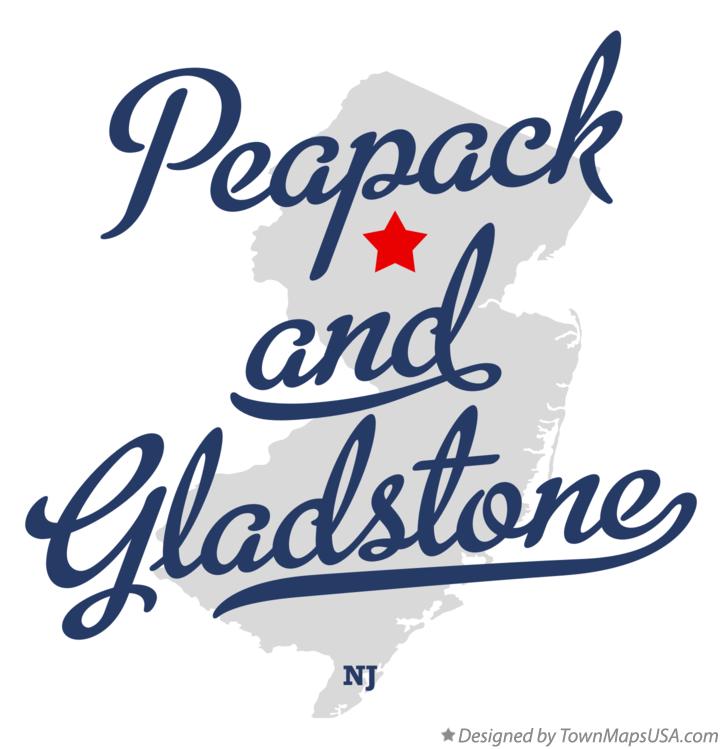 Map of Peapack and Gladstone New Jersey NJ