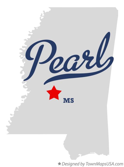 Map of Pearl Mississippi MS