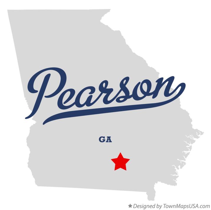 Map of Pearson Georgia GA