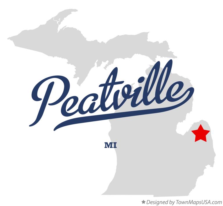 Map of Peatville Michigan MI