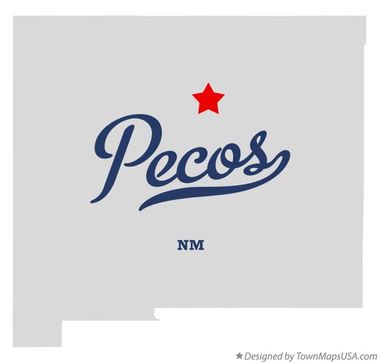 Map of Pecos New Mexico NM