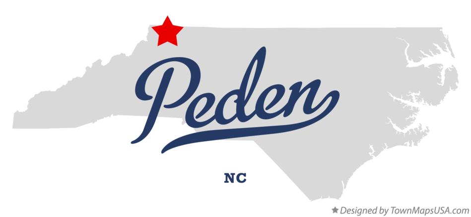 Map of Peden North Carolina NC
